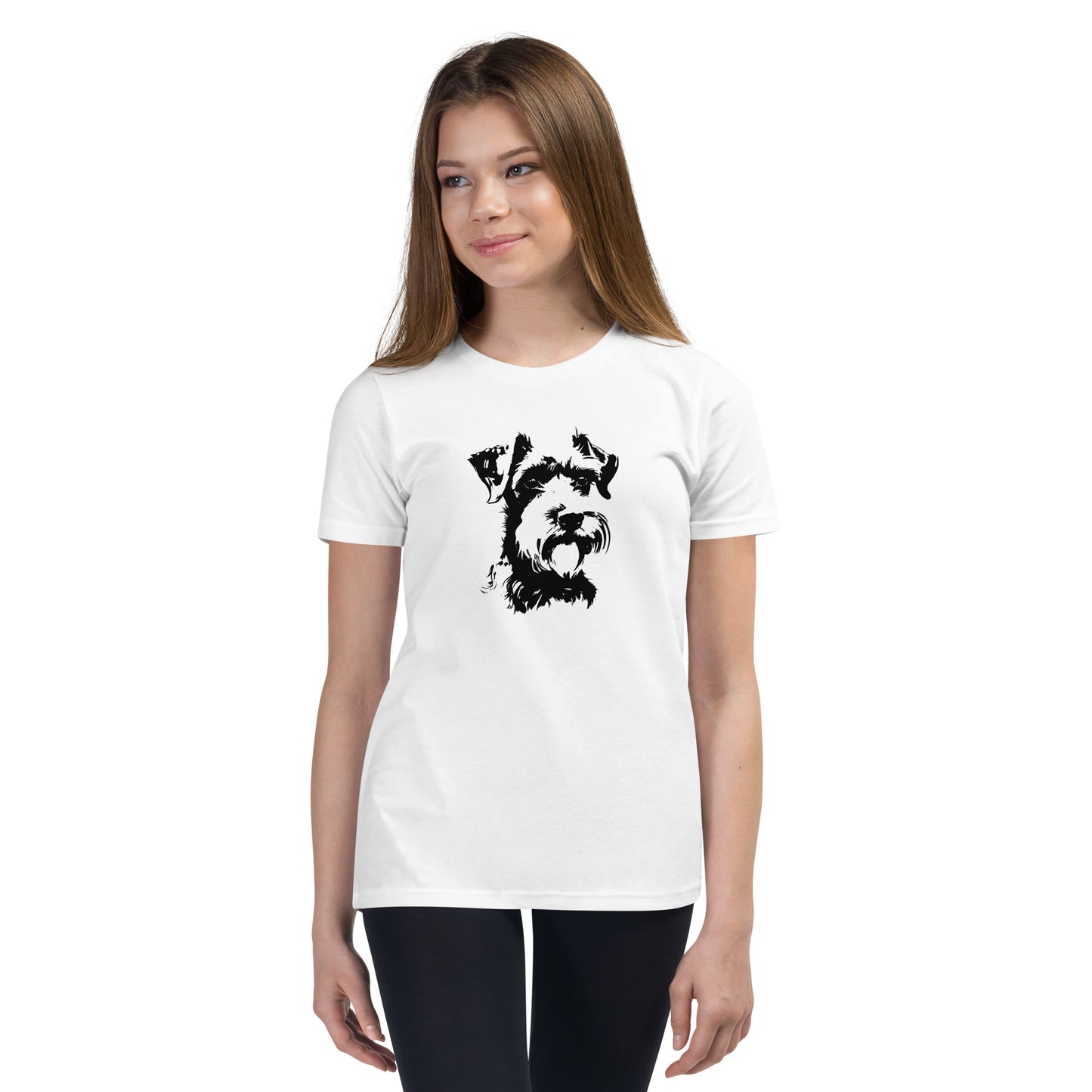 Unisex Youth Short Sleeve T-Shirt - "Schnauzer silhouette #1"