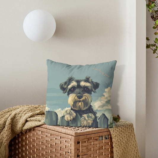 Schnauzer Pillow - "Watching you"