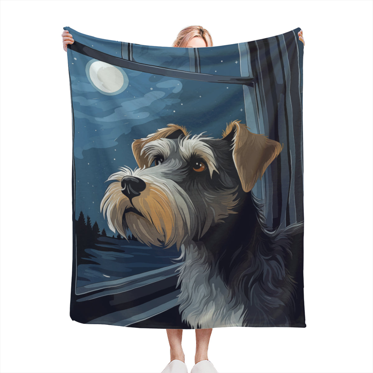 Schnauzer Blanket (horizontal or vertical) - “Shall I bark all night long?”