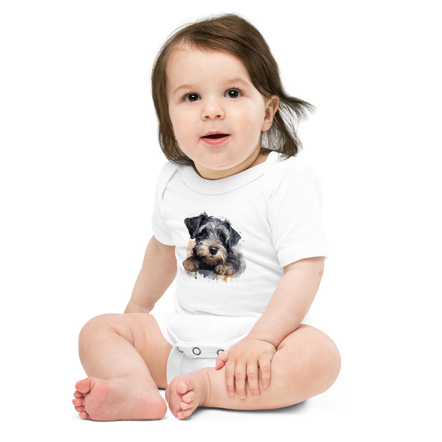 Baby Bodysuit - "Schnauzer watercolour #1"