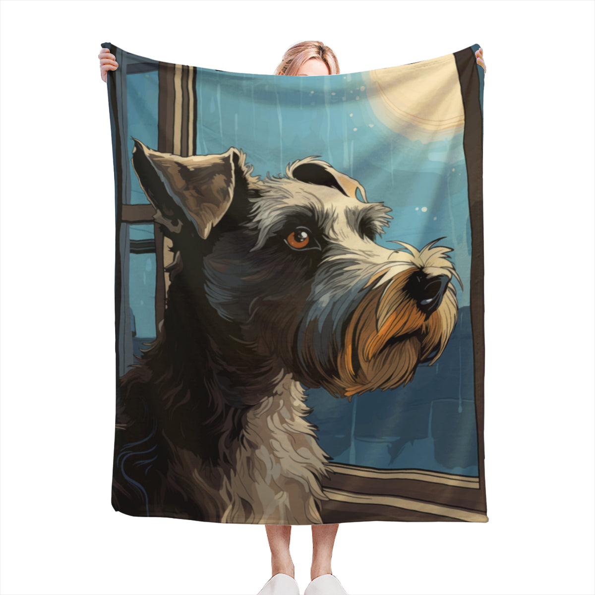 Schnauzer Blanket (horizontal or vertical) - “Shall I bark all night long?”