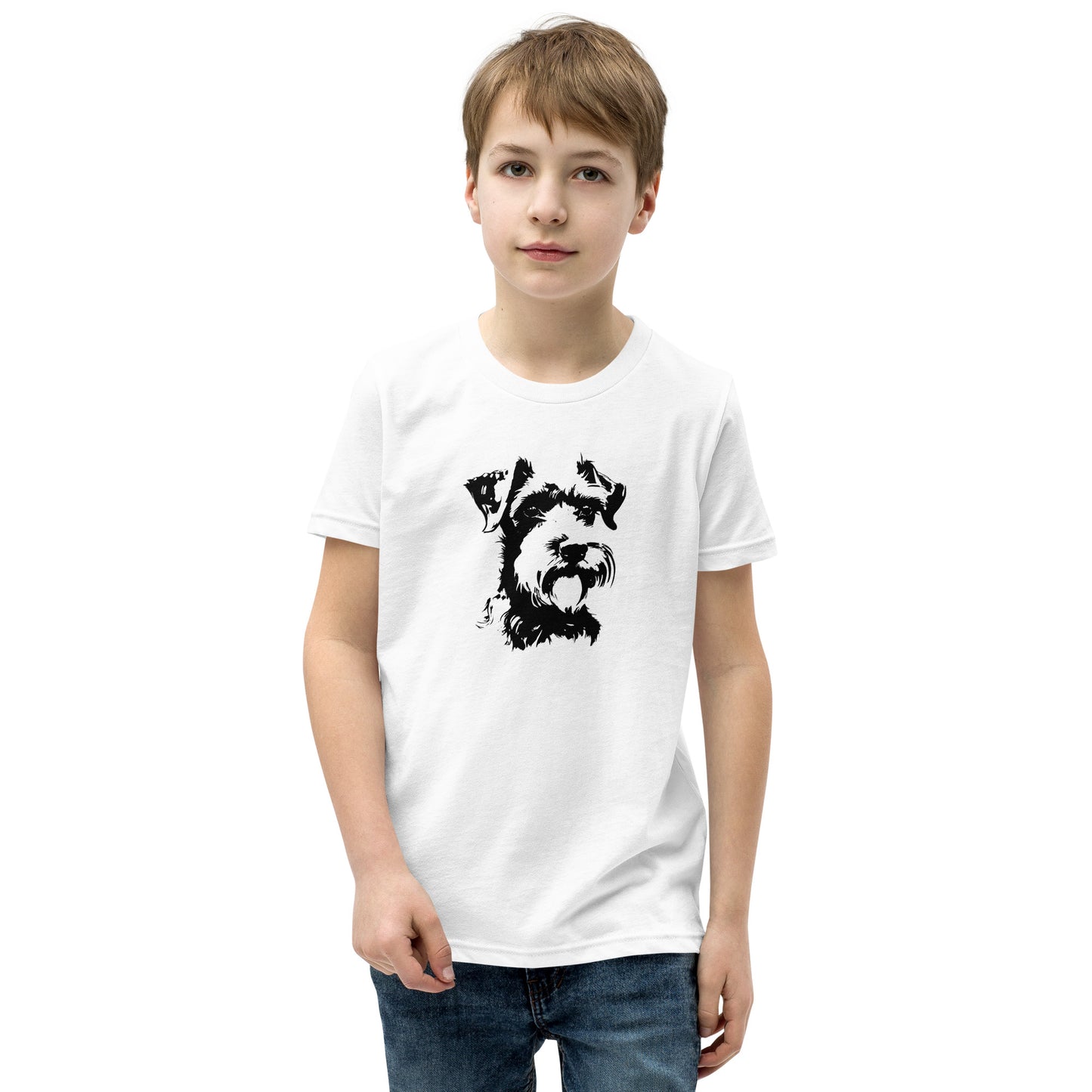 Unisex Youth Short Sleeve T-Shirt - "Schnauzer silhouette #1"