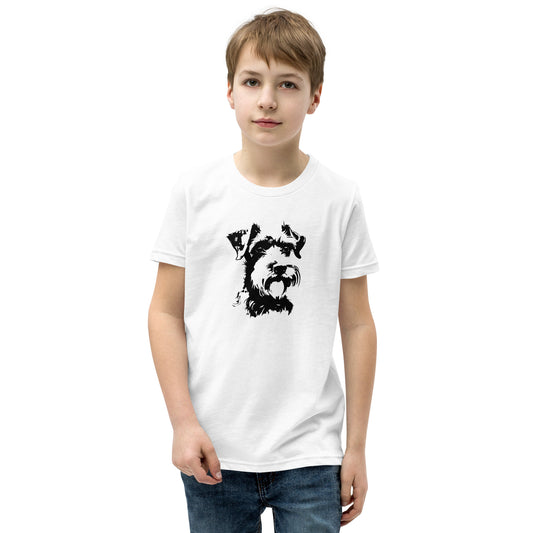 Unisex Youth Short Sleeve T-Shirt - "Schnauzer silhouette #1"