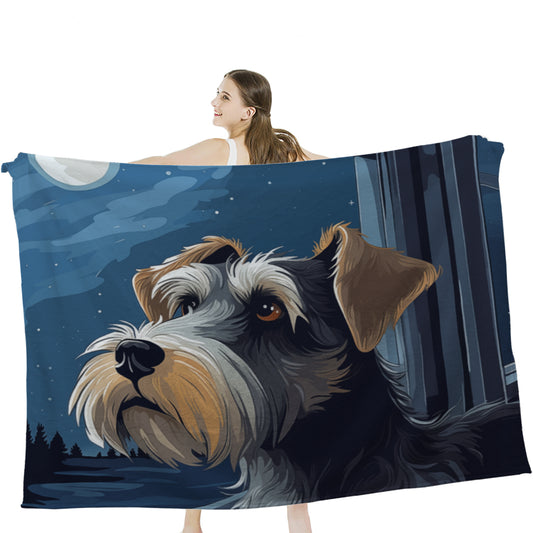 Schnauzer Blanket (horizontal or vertical) - “Shall I bark all night long?”