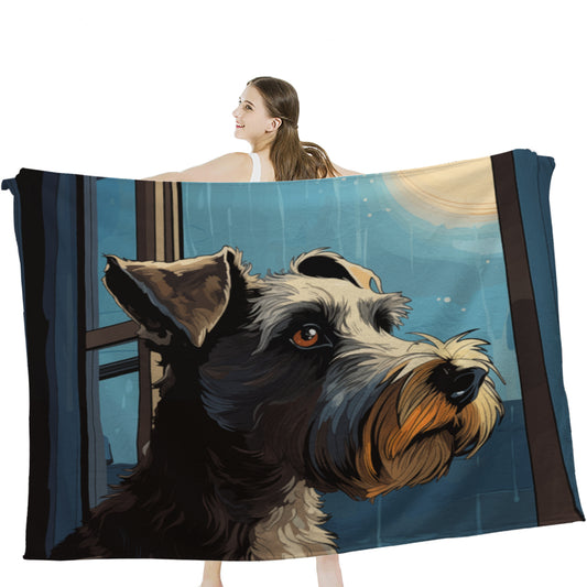 Schnauzer Blanket (horizontal or vertical) - “Shall I bark all night long?”