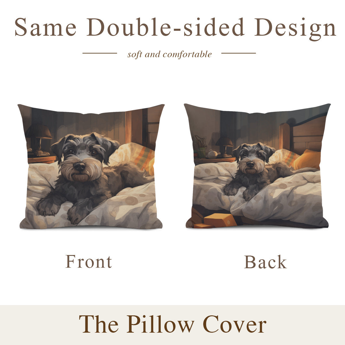 Schnauzer Pillow - "Bedtime #1"